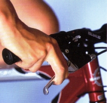 Make sure that the brake reach allows you to apply the brakes using the first joints of your first two fingers, while holding the handlebar securely with your thumb and remaining fingers. You should be able to hook your fingers over the brake levers. If you have to stretch too far, you will be unable to apply enough power. 