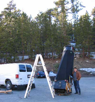 Astronomy educator Bob Voss was also at the Base Station this evening testing his 25" Obsession reflecting telescope.