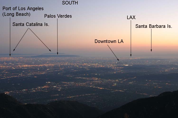 click for time-lapse movie of Dusk Los Angeles, from Mt. Wilson 35 mm (wide-angle)