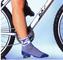 Remove your shoes and sit on your bike, supporting yourself against a wall.