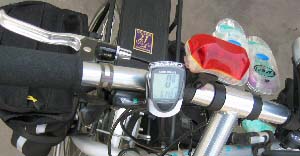cycle computer mounted on handlebar