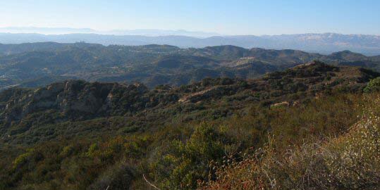 20040710 from trail to Eagle Rock 1900ft Looking NW Topanga State Park Calif. 