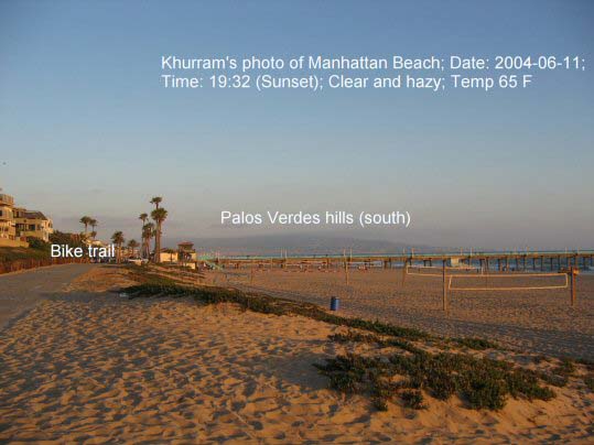 South-facing photograph of Manhattan Beach, California