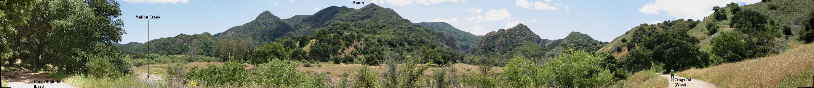Panoramic view from Crags Road in Malibu Creek Sate Park
